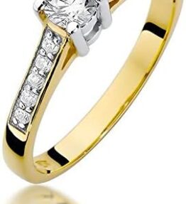 Eleganter Damen Solitär Versprechen Ring - Zeitlose Eleganz in 585 14k Gold mit natürlichen Diamant Brillanten