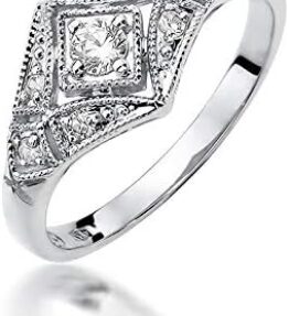 Eleganter Solitär Verlobungsring mit natürlichen Diamanten in 585er 14k Gold