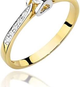 Eleganter Solitär Versprechen Ring aus 585er 14k Gold mit natürlichen Diamant Brillanten