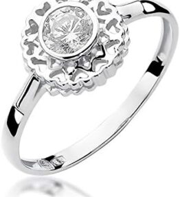 Eleganter Damen Solitär Versprechen Ring mit natürlichen Diamanten
