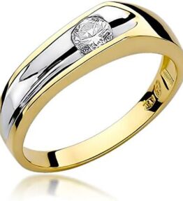 Eleganter Damen Verlobungsring aus 14 Karat Gelbgold mit 0.25Ct Diamant