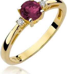 Exquisiter Damenring aus 585er 14k Gold mit Echt-Edelsteinen, Diamanten und Brillanten