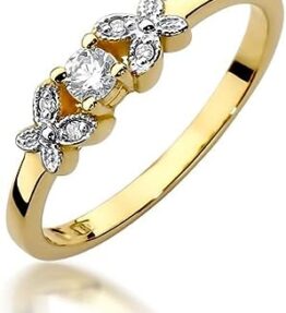 Eleganter Damenring aus 585er 14k Gelbgold mit Edelsteinen, Diamanten und Brillanten