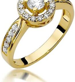 Eleganter Damen Solitär Versprechen Ring aus 585er 14k Gold mit natürlichen Diamant Brillanten