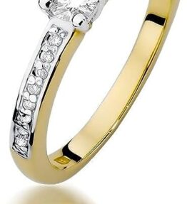 Eleganter Solitär Verlobungsring aus 585er 14k Gelbgold mit Diamant