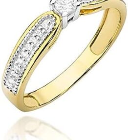 Eleganter Solitär Versprechen Ring aus 585er Gelbgold mit natürlichen Brillanten