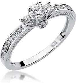 Eleganter Versprechen Ring mit natürlichen Diamanten in 585er 14k Gold