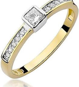 Eleganter Damenring mit 585er 14k Gelbgold, Edelsteinen, Diamanten und Brillanten