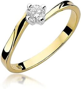 Eleganter Versprechen Verlobungsring aus 585er 14k Gold mit natürlichen Diamanten