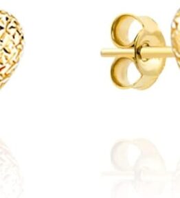 Zarte Herz-Ohrringe mit Diamanten in 585er Gold (14k)