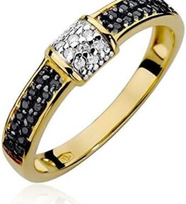 Eleganter Damen Versprechen Ring mit Schwarzen Diamanten