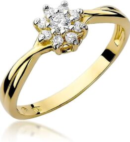 Eleganter Solitär Verlobungsring aus 585er 14k Gold mit natürlichen Diamanten