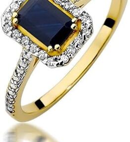 Eleganter Damenring aus 585er Gelbgold mit Edelsteinen, Diamanten und Brillanten