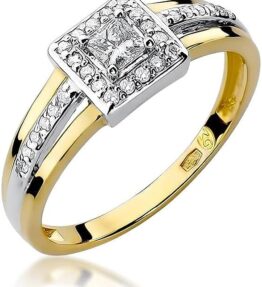 Eleganter Damenring aus 585er 14k Gelbgold mit Edelsteinen, Diamanten und Brillanten