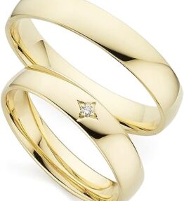 Elegante Traumringe aus 333er Gold mit Brillant und Gravur