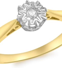 Carissima Gold Ring 9 kt Gelbgold, einzelner Diamant