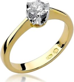Eleganter Solitär Versprechen Ring mit natürlichen Brillanten