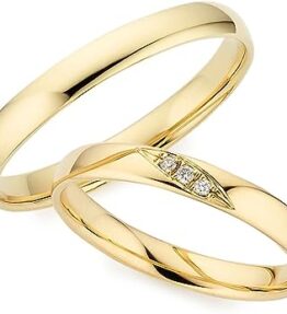 Elegante Traumringe aus 333er Gold mit Brillanten und Gravur