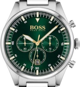 BOSS Chronograph Quarz Uhr für Herren mit Silbernes Edelstahlarmband - 1513868