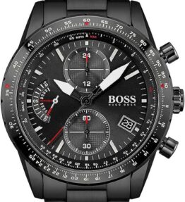 BOSS Chronograph Quarz Uhr für Herren mit Schwarzes Edelstahlarmband - 1513854