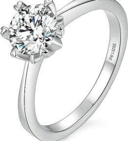 Strahlender Moissanit Verlobungsring mit 1 Karat Diamantäquivalent