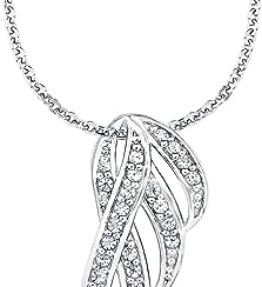 Anmutige Amor Kette mit Zirkonia-Anhänger – Eleganter Damen Halsschmuck aus 925 Sterling Silber