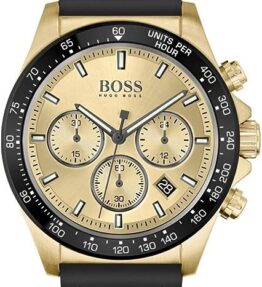 BOSS Chronograph Quarz Uhr für Herren mit Schwarzes Silikonarmband - 1513874