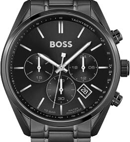 BOSS Chronograph Quarz Uhr für Herren mit Schwarzes Edelstahlarmband - 1513960