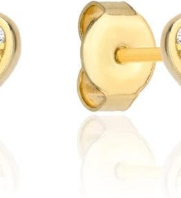 Elegante Herz-Ohrringe aus 333er Gold mit Zirkonia-Besatz