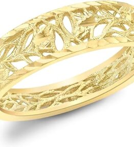 Carissima Gold Ring 9k (375) Gelbgold Diamant-geschnitten Blätter Band