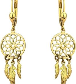 Zauberhafte Lumari Gold-Traumfänger-Ohrringe – 585 Gold (14k)