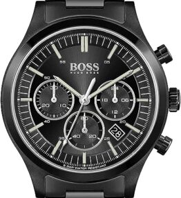 BOSS Chronograph Quarz Uhr für Herren mit Schwarzes Edelstahlarmband - 1513802