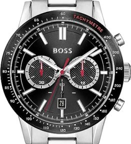 BOSS Chronograph Quarz Uhr für Herren mit Silbernes Edelstahlarmband - 1513922