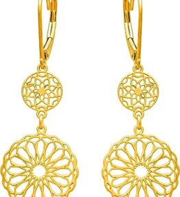 Elegante 333 8k Gold Gelbgold Damen Ohrringe mit Mandala Blume