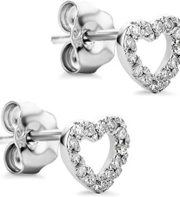 Zauberhafte Herzform: Orovi Diamant Ohrring Set in Weißgold
