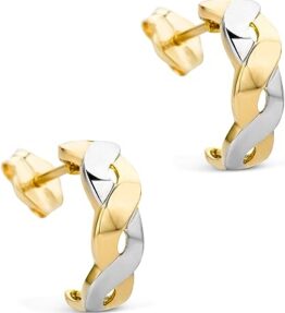 Verwobene Eleganz: Orovi Damen Ohrringe aus Bicolor Gelb- und Weißgold, 14 Karat (585)