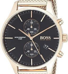 BOSS Herren Chronograph Quarz Armbanduhr Associate mit Edelstahlarmband