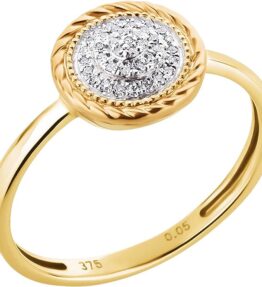 Eleganter Ardeo Aurum Damenring in 375 Gold mit funkelndem 0,05 ct Diamant