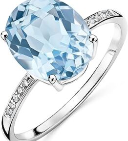 Eleganter Verlobungsring mit Edelstein und Diamanten