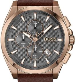 BOSS Chronograph Quarz Uhr für Herren mit Braunes Lederarmband - 1513882