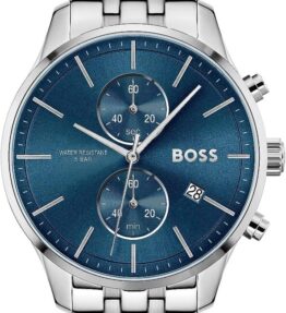 BOSS Herren Chronograph Quarz Armbanduhr Associate mit Edelstahlarmband