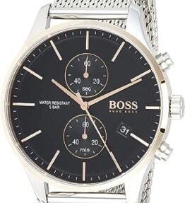 BOSS Herren Chronograph Quarz Armbanduhr Associate mit Edelstahlarmband