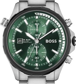 BOSS Chronograph Quarz Uhr für Herren mit Silbernes Edelstahlarmband - 1513930