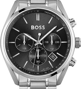 BOSS Chronograph Quarz Uhr für Herren mit Silbernes Edelstahlarmband - 1513871