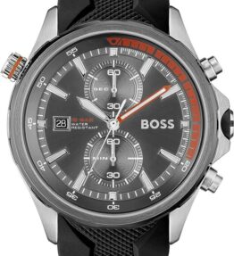 BOSS Chronograph Quarz Uhr für Herren mit Schwarzes Silikonarmband - 1513931