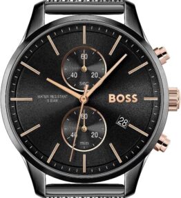 BOSS Herren Chronograph Quarz Armbanduhr Associate mit Edelstahlarmband