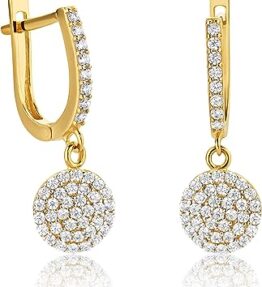 Elegante 14 Karat Gold Ohrhänger mit Zirkonia Steinen aus Italien