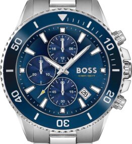 BOSS Chronograph Quarz Uhr für Herren mit Silbernes Edelstahlarmband - 1513907