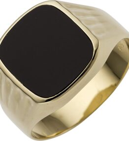 Stilvoller Herren Ring in 585er Gelbgold mit Onyx