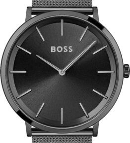 BOSS Herren Analog Quarz Armbanduhr Skyliner mit Mesh Edelstahlarmband